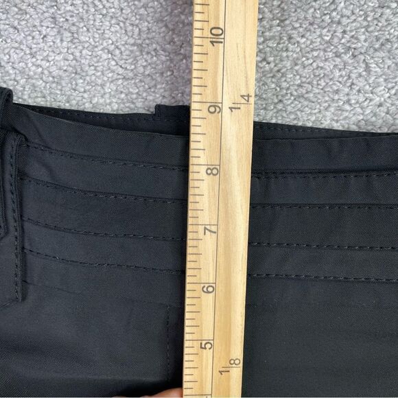 Karen Millen Capri Pants Women's 6 Black Wide Leg Cuffed Low Rise Button Pockets - Picture 10 of 13